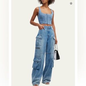 Alice + Olivia Denim Cargo Pants